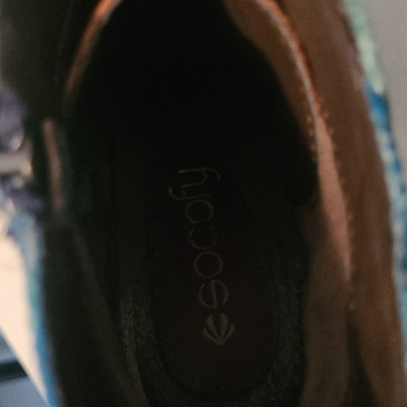 Socofy Leather Tapestry Lace-up Colorful Artsy Ankle Boots Booties EU 37 US 6.5 - Picture 12 of 15